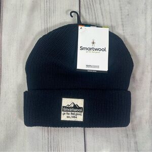 Smartwool Logo Beanie Merino Wool Snow Cap Deep Navy NWT Skiing Winter Hiking